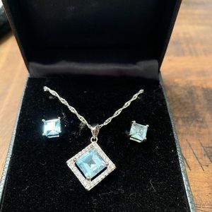 Gold Coast 14 blue gold plated necklaceearring set